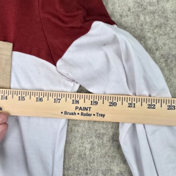 Blue Time Womens Color Block V-Neck Long Sleeve Top With Pocket - Picture 7 of 7